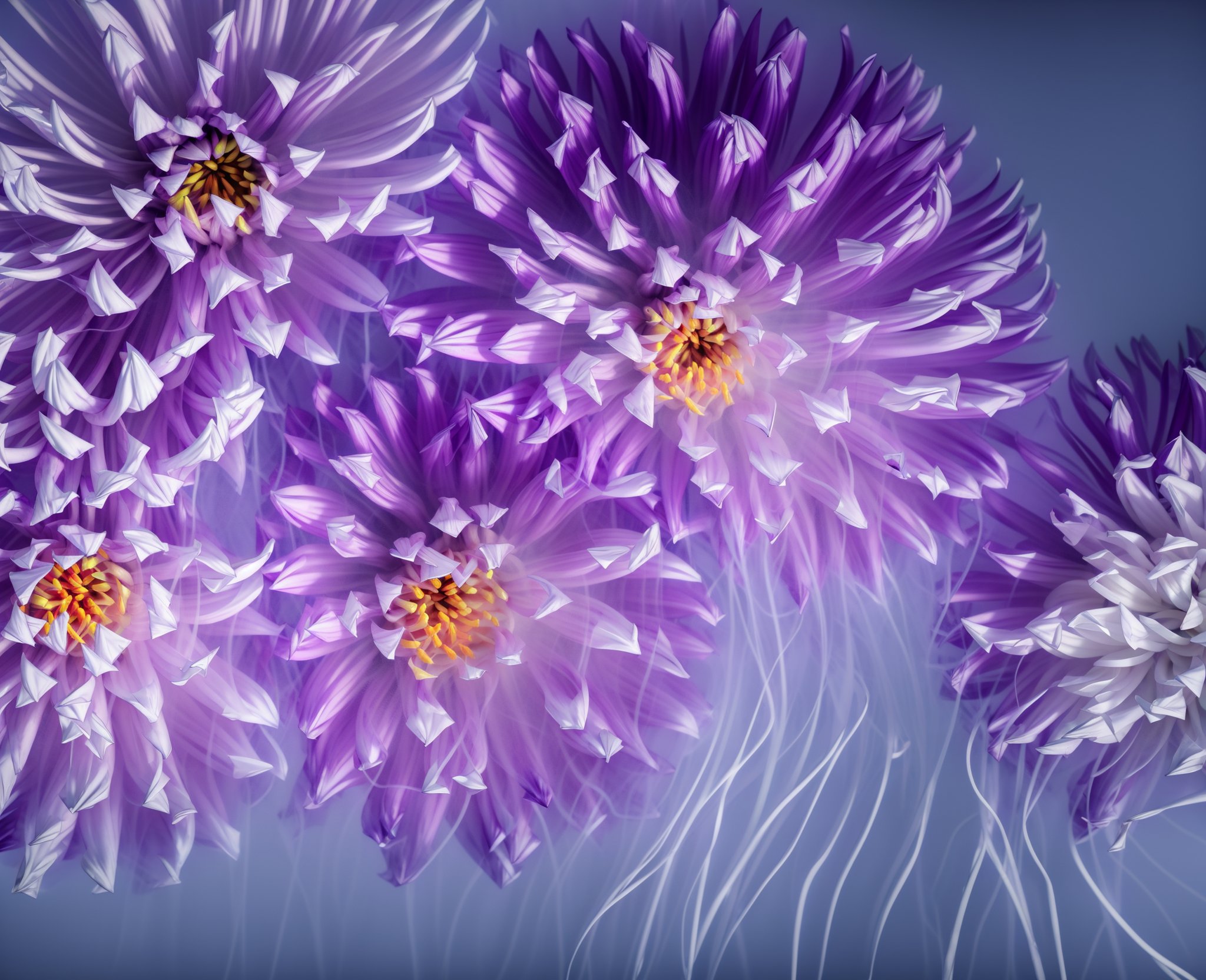 00458-1692607808-purple flowers with white petals in a vase on a table, nebulous bouquets, smeared flowers, ultraviolet photography, luminous flo.jpg